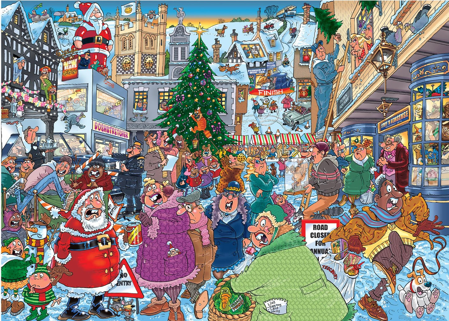 Wasgij Christmas 19 Santa Dash 2 x 1000 Piece Jigsaw Puzzle