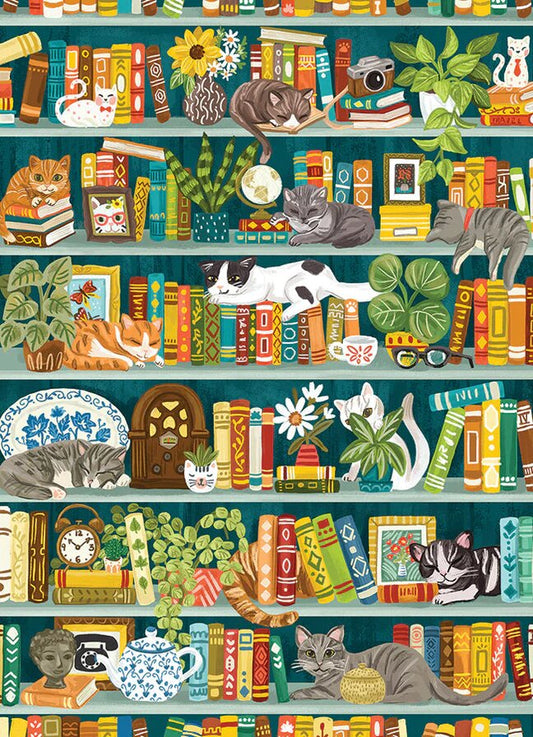 Purrfect Bookshelf 1000 Piece Jigsaw Puzzle