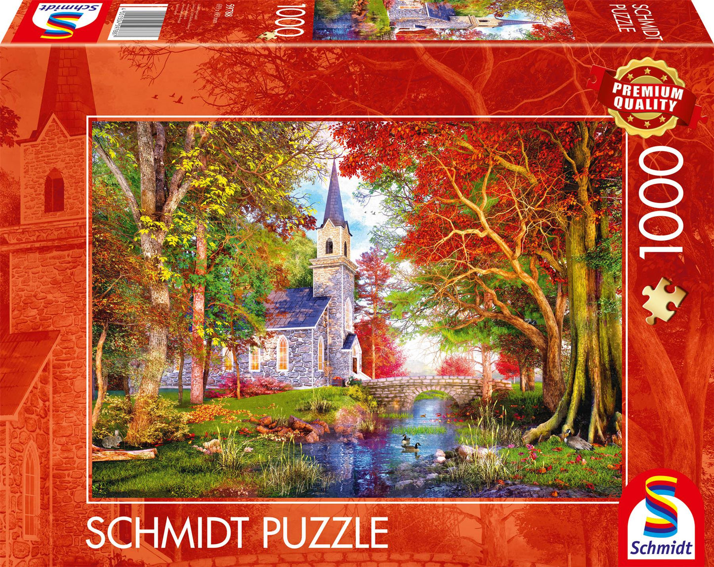 Chapel in Autumn Magic 1000 Piece Jigsaw Puzzle