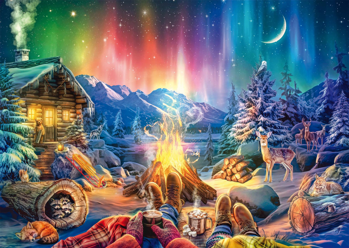 Campfire Romance under the Starry Sky 1000 Piece Jigsaw Puzzle