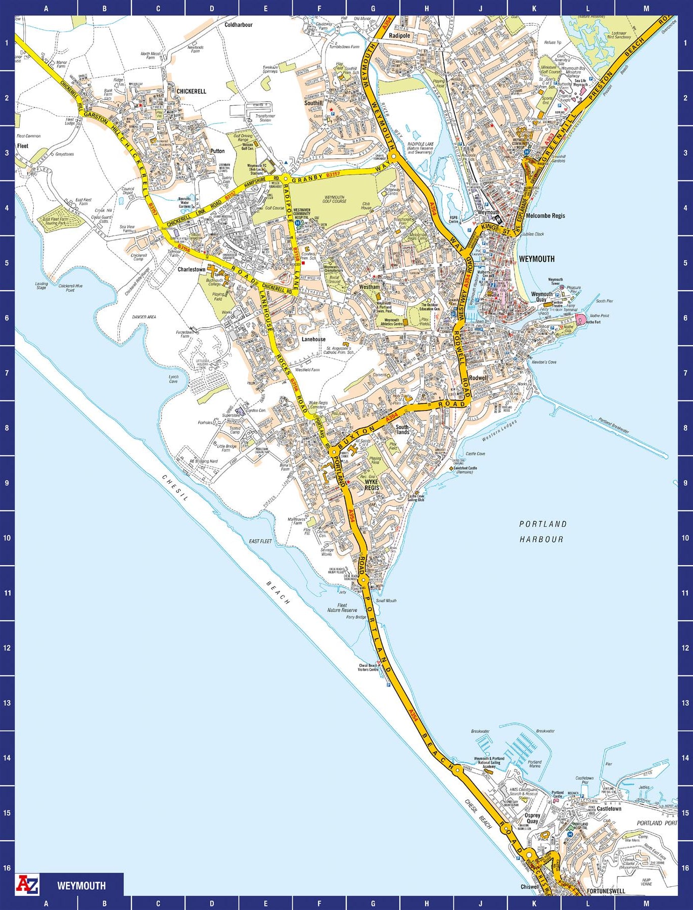 A to Z Map of  Weymouth 1000 Piece Jigsaw