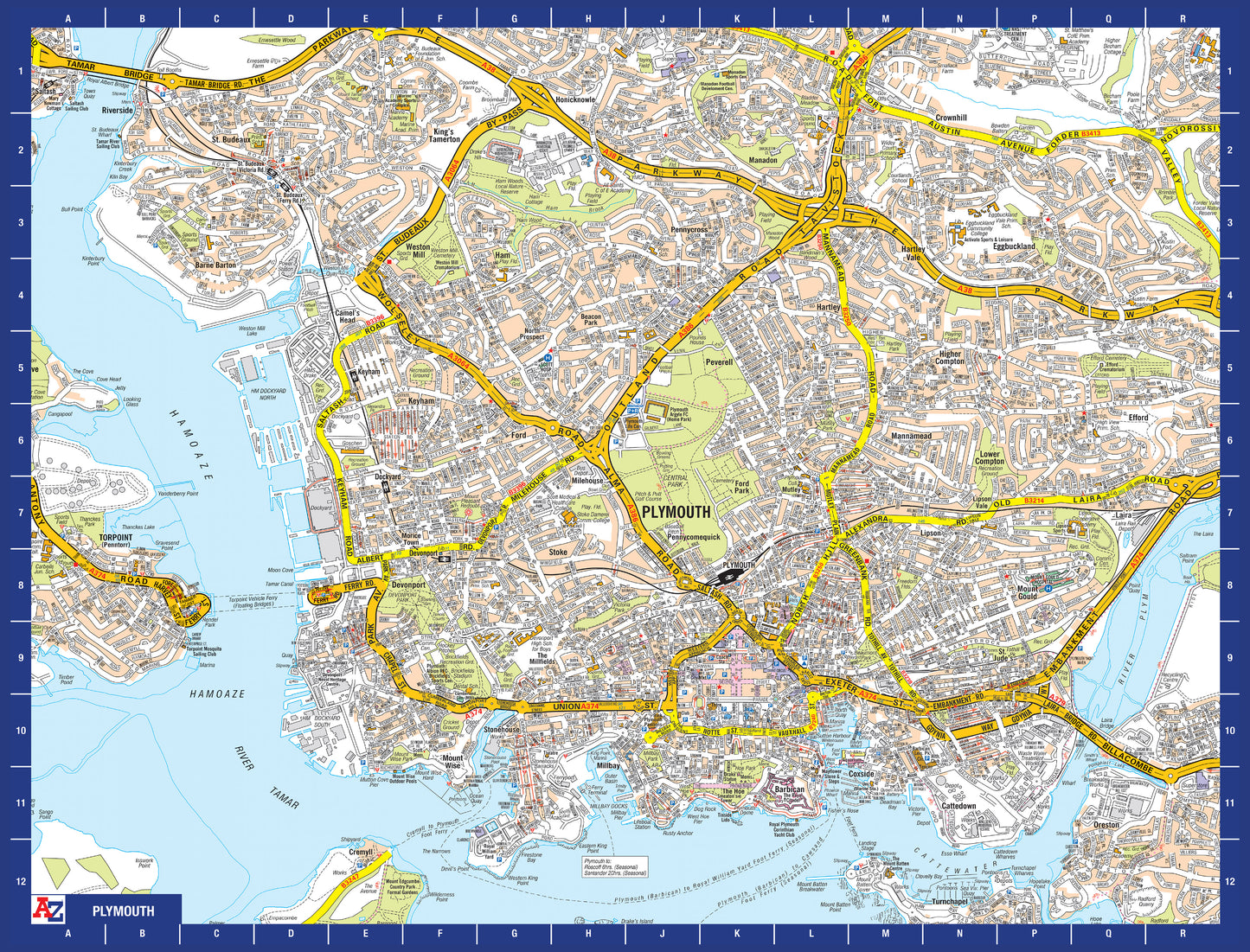 A to Z Map of  Plymouth 1000 Piece Jigsaw