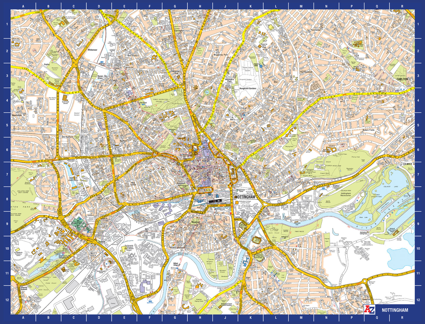 A to Z Map of Nottingham 1000 Piece Jigsaw