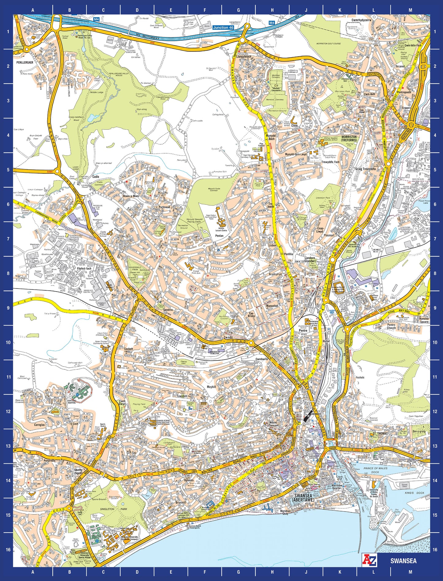 A to Z Map of  Swansea 1000 Piece Jigsaw