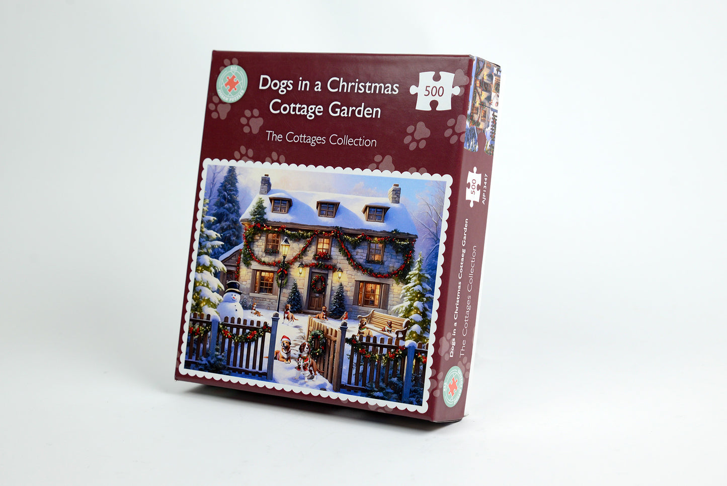 Dogs in a Christmas Cottage Garden 1000 or 500  Piece Jigsaw Puzzle