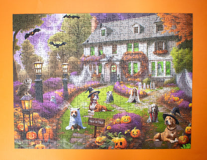 Dogs at a Haunted House 1000 or 500 Piece Jigsaw Puzzle