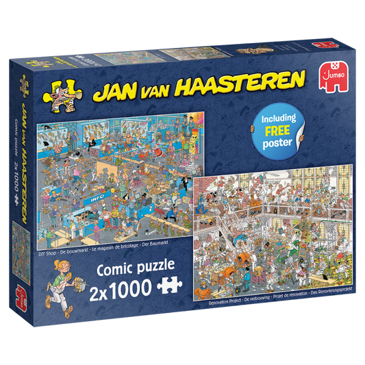 Jan Van Haasteren 'How Not to DIY' 2 x 1000 Piece Jigsaw Puzzles