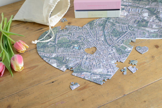 Hometown Heart-Shaped UK Map Jigsaw