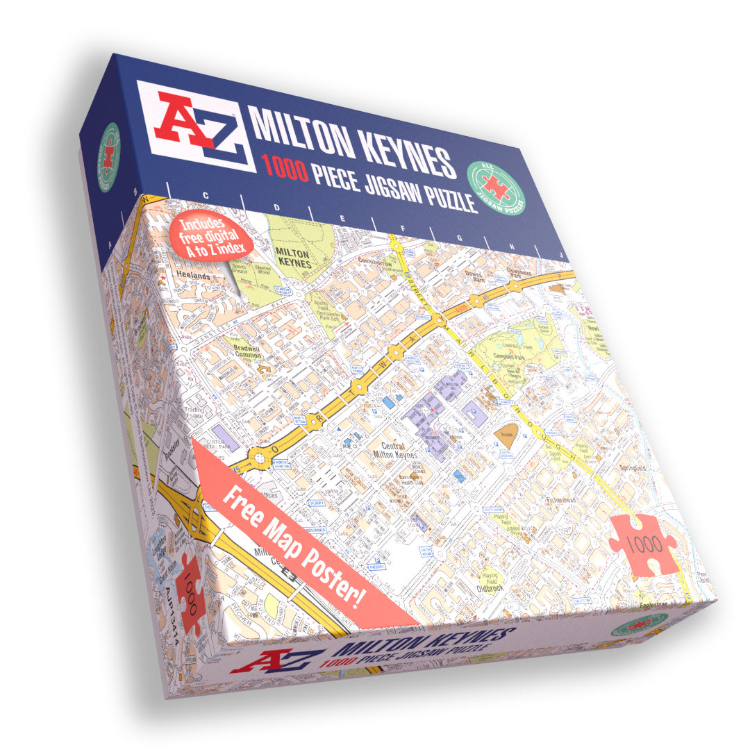 A to Z Map of  Milton Keynes 1000 Piece Jigsaw