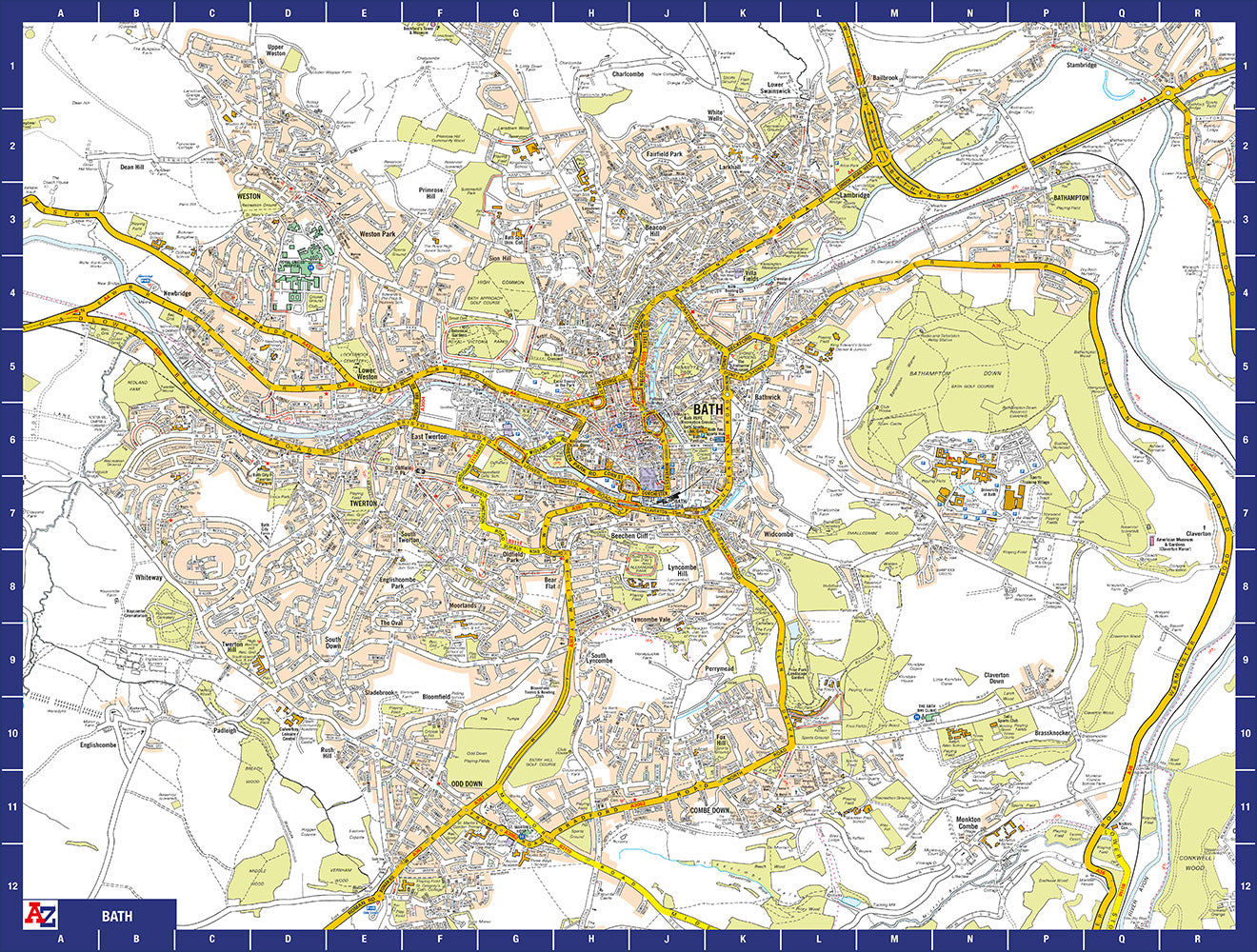 A to Z Map of  Bath 1000 Piece Jigsaw