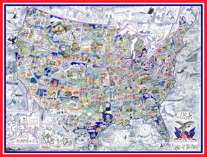 USA Map - Tim Bulmer 1000 Piece Jigsaw Puzzle