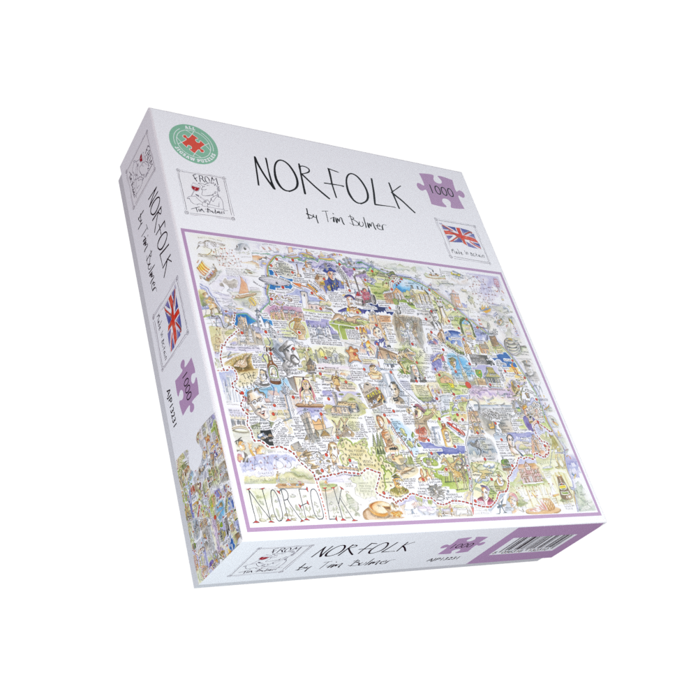 Map of Norfolk - Tim Bulmer 1000 Piece Jigsaw Puzzle