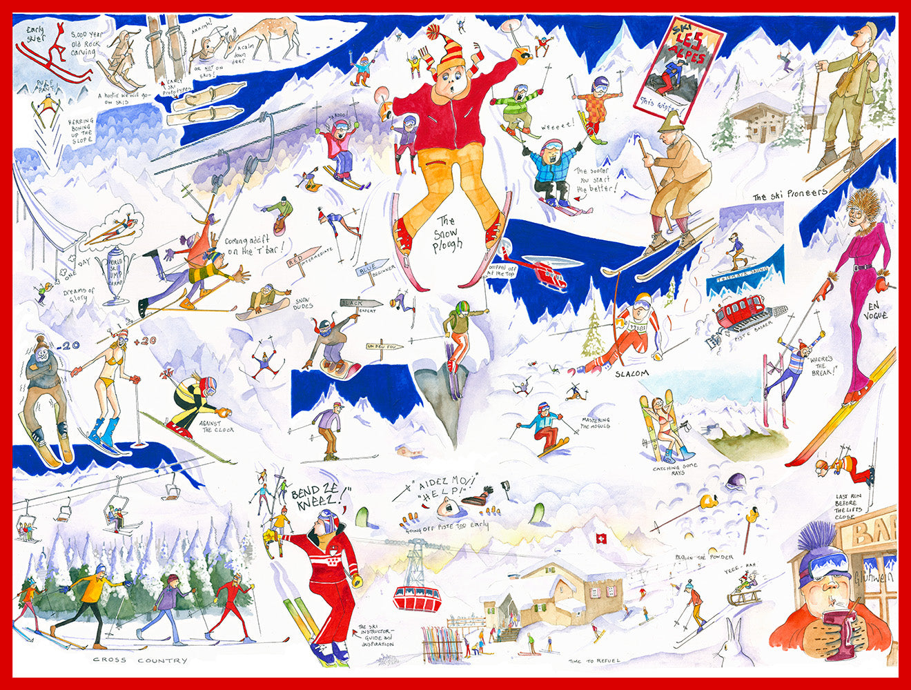 Skiing - Tim Bulmer 1000 Piece Jigsaw Puzzle