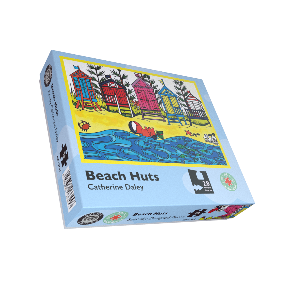 "Beach Hut" Sight Impaired 28 Piece Jigsaw Puzzle