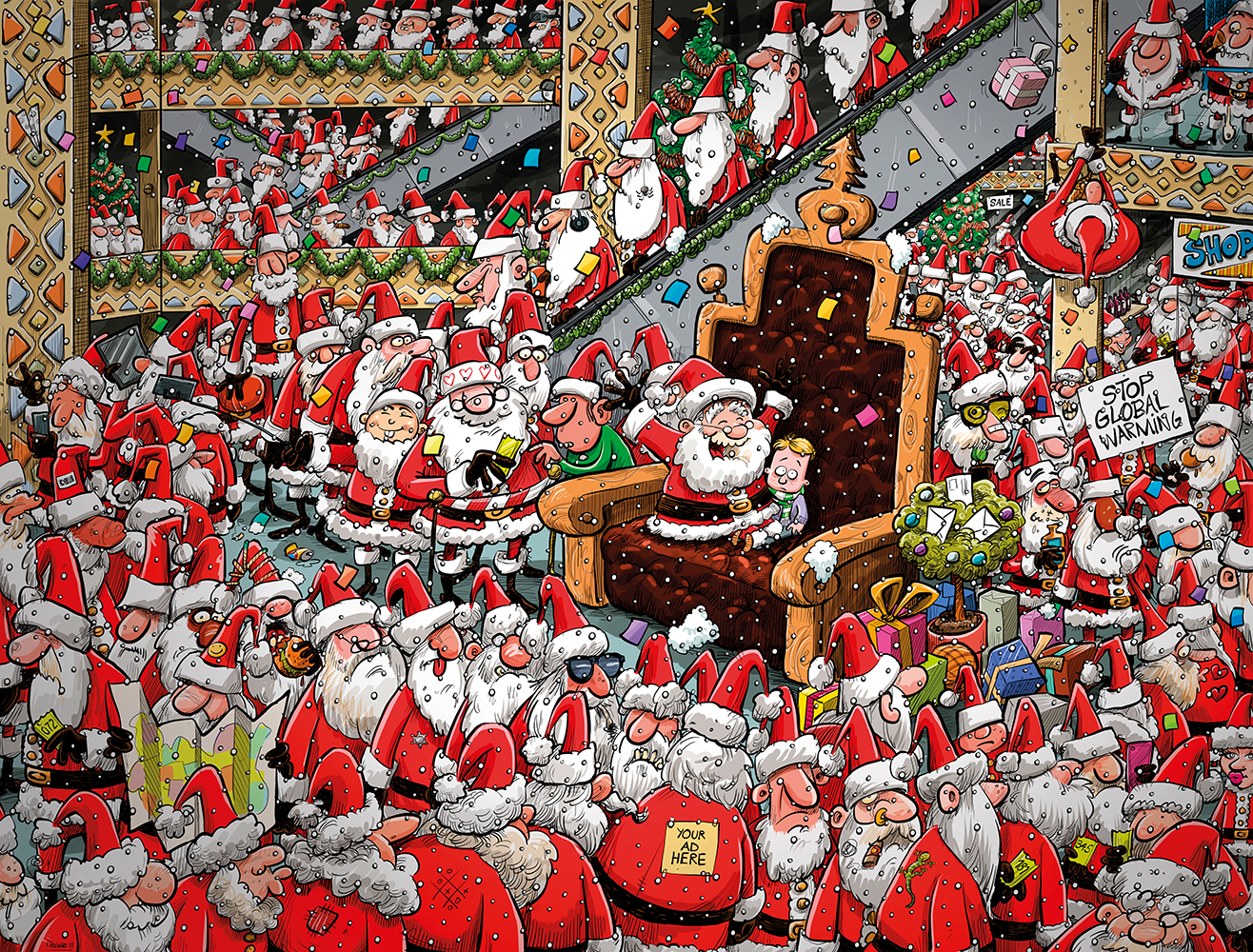 Chaos at Santa's Grotto - No. 14 1000 Christmas jigsaw puzzle