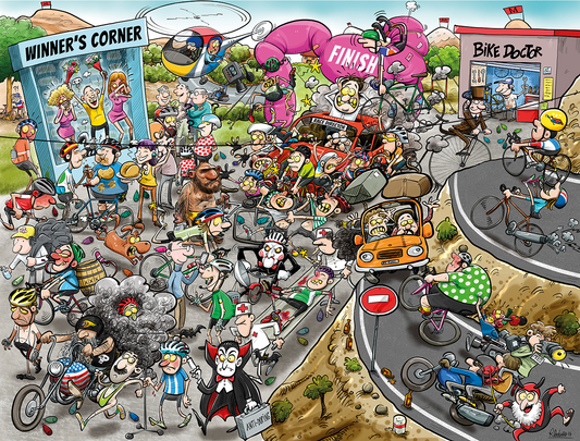 Chaos at the Cycling Tournament - No.12 1000 Piece Jigsaw Puzzle