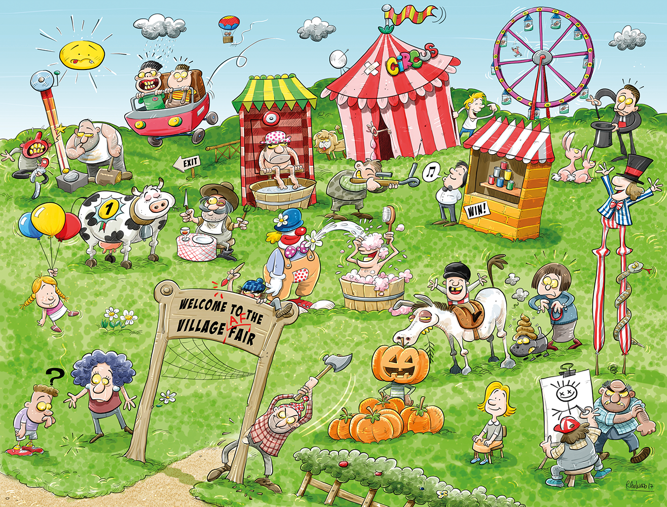 Chaos at the Village Fair - No.7 1000 or 500 Piece Jigsaw Puzzles