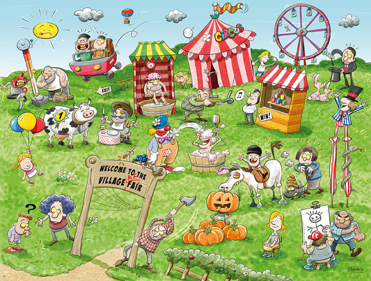 Chaos at the Village Fair - No.7 1000 or 500 Piece Jigsaw Puzzles