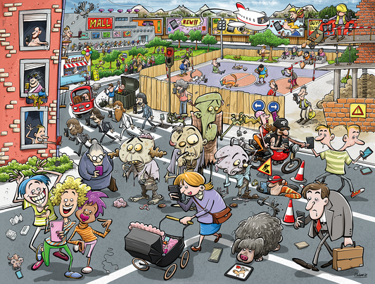 Chaos at Zombieland 1000 Piece Jigsaw Puzzle - Chaos no. 22