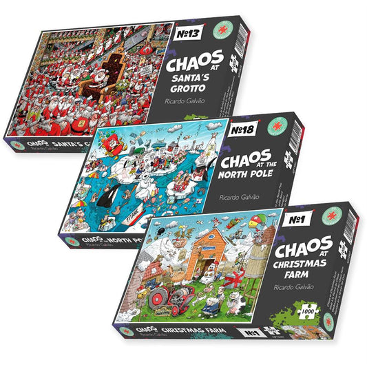 A Chaotic Christmas 3 x 1000 Piece Jigsaw Puzzle Bundle