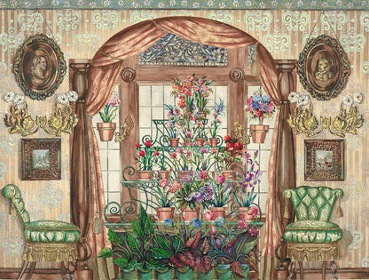 Conservatory Window with Flowers 1000 Piece Jigsaw