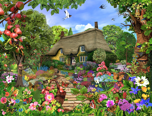 Thatched Cottage Garden 1000 or 500 Piece Jigsaw Puzzles