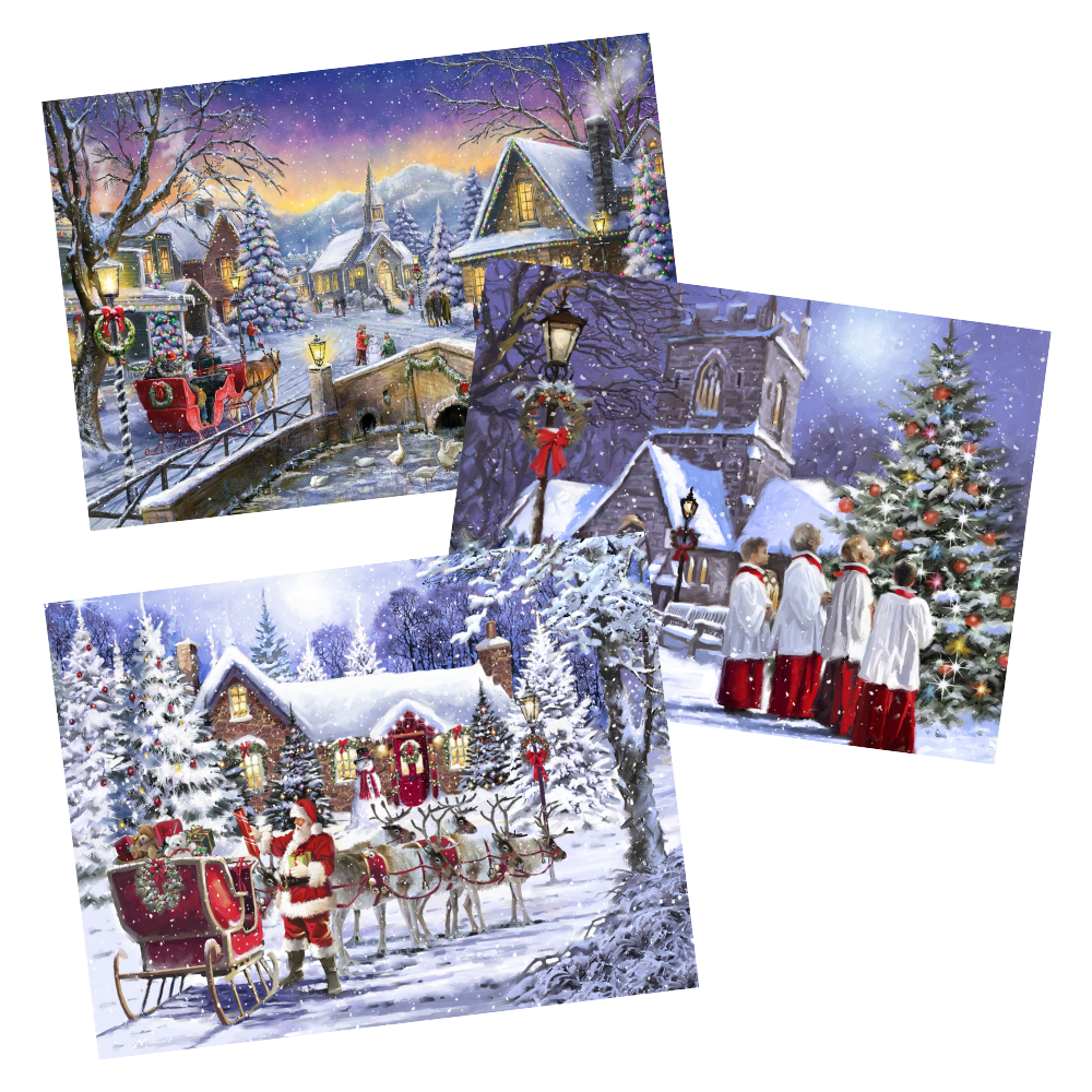 2024 Countdown to Christmas 1000 Piece Jigsaw Puzzle Bundle