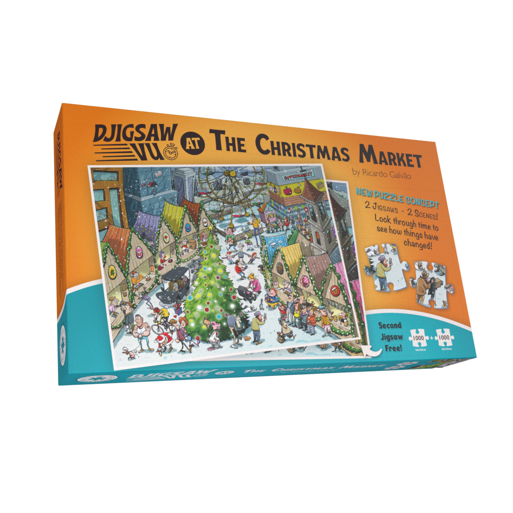 Djigsaw Vu at the Christmas Market 2 x 1000 Piece Jigsaw Puzzles