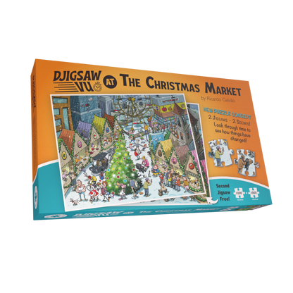 Djigsaw Vu at the Christmas Market 2 x 1000 Piece Jigsaw Puzzles