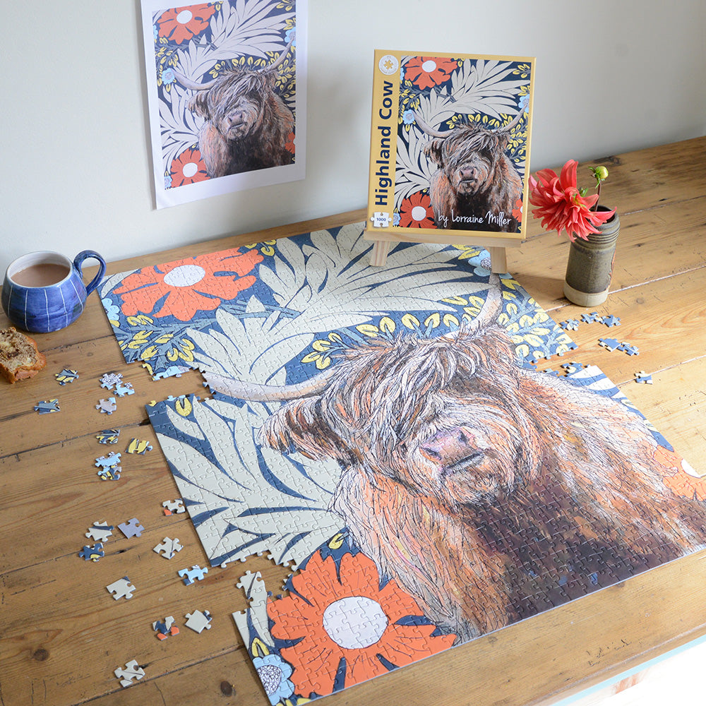 Highland Cow 1000 piece jigsaw puzzle