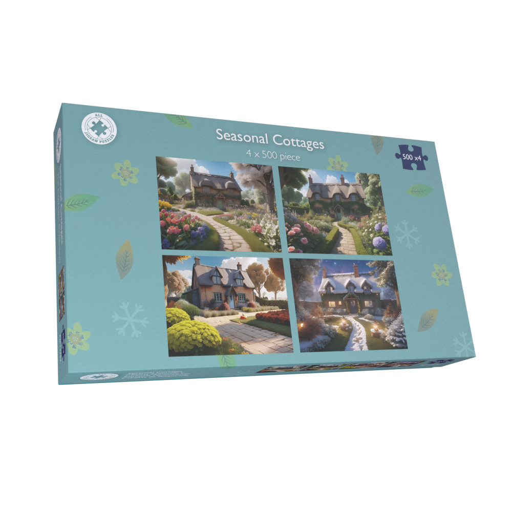 Dogs Seasonal Cottage 1000 Piece Jigsaw Puzzle Bundle