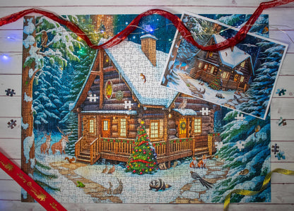 Winter Cabin 1000 Piece Jigsaw Puzzle