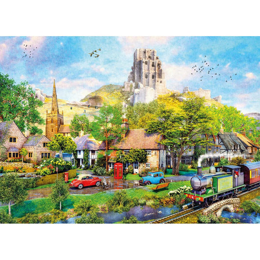 Below Corfe Castle 1000 Piece Jigsaw Puzzle