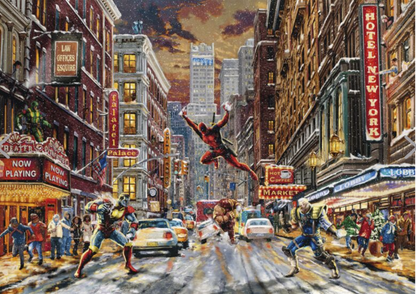 Thomas Kinkade: Marvel Deadpool Snow Day 1000 Piece Jigsaw Puzzle