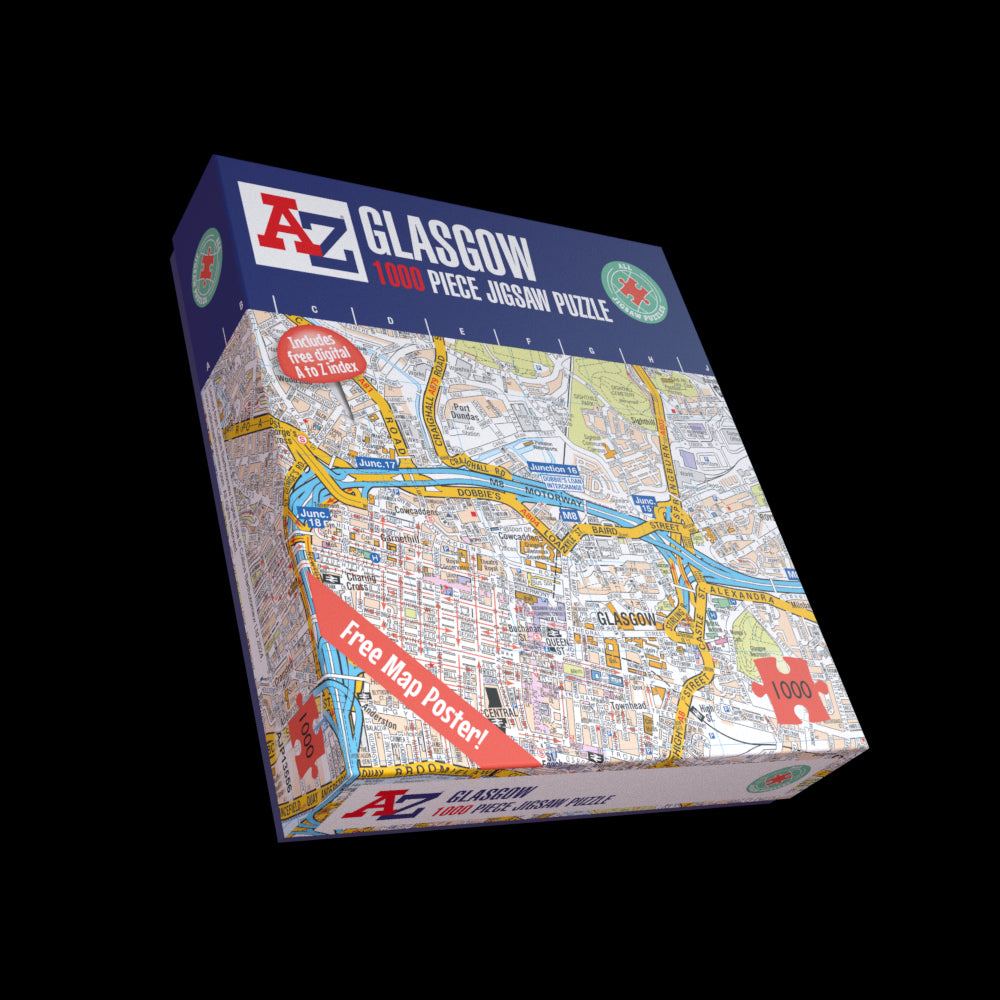 A to Z Map of  Glasgow 1000 Piece Jigsaw