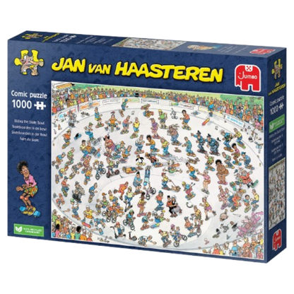 Jan Van Haasteren Riding the Skate Bowl  1000 Piece Jigsaw Puzzle