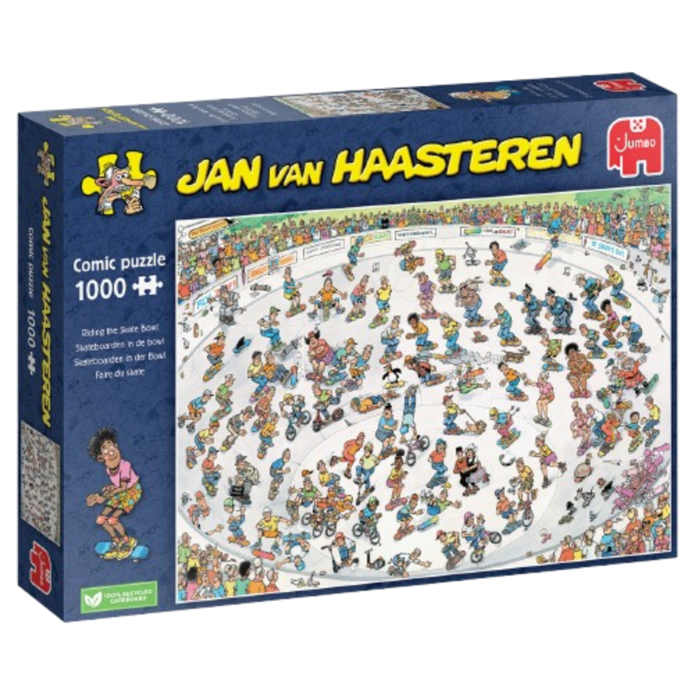 Jan Van Haasteren Riding the Skate Bowl  1000 Piece Jigsaw Puzzle