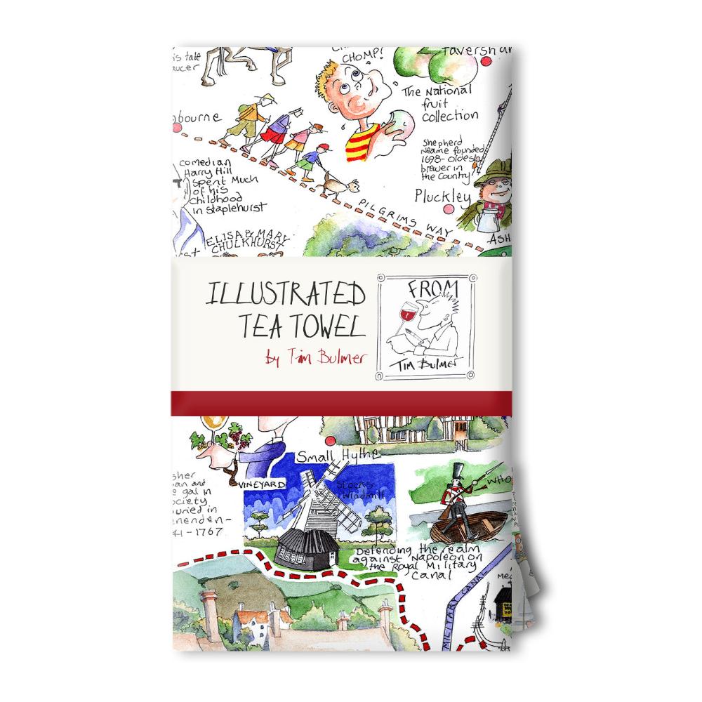 Tim Bulmer's Map of Kent Jigsaw & Tea Towel Gift Bundle