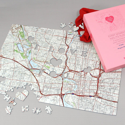 I Love You - Hometown US Map Puzzle